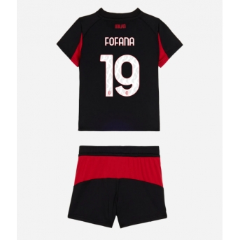 Billige Fotballdrakt AC Milan Youssouf Fofana #19 Replika Hjemmedraktsett Barn 2025-26 Kortermet (med bukser)